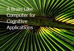 A Brain-Like Computer for Cognitive Applications Powerpoint Presentation