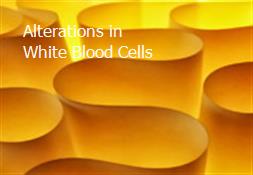 Alterations in White Blood Cells Powerpoint Presentation