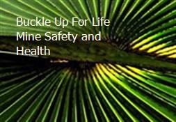 Buckle Up For Life Mine Safety and Health Powerpoint Presentation