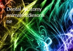 Dental Anatomy-animalstudiesonline Powerpoint Presentation