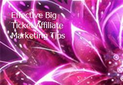 Effective Big Ticket Affiliate Marketing Tips Powerpoint Presentation