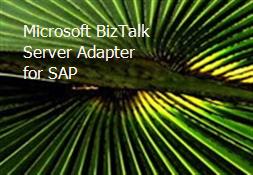 Microsoft BizTalk Server Adapter for SAP Powerpoint Presentation