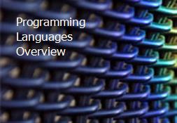 Programming Languages Overview Powerpoint Presentation