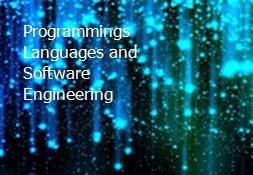 Programmings Languages and Software Engineering Powerpoint Presentation