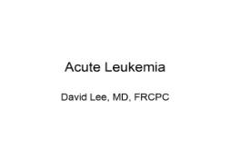 Acute Myeloid Leukemia PowerPoint Presentation