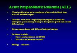 Acute lymphoblstic leukemia (ALL) PowerPoint Presentation