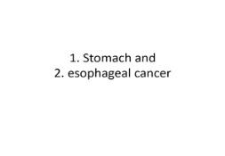 Stomach and esophageal cancer PowerPoint Presentation