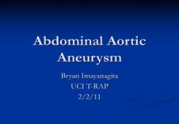 An Abdominal Aortic Aneurysm PowerPoint Presentation