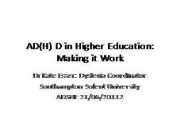 About ADHD in Higher Education PowerPoint Presentation