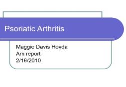 Psoriatic Arthritis PowerPoint Presentation