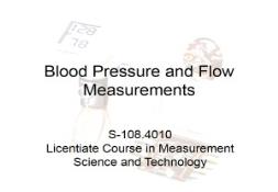 Blood Pressure and Flow Measurements PowerPoint Presentation