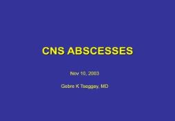 BRAIN ABSCESS PowerPoint Presentation