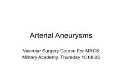 Aneurysm PowerPoint Presentation