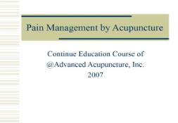 About Pain Management by Acupuncture PowerPoint Presentation