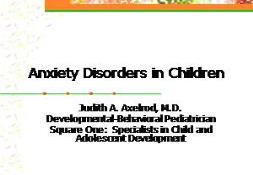 Anxiety Disorders PowerPoint Presentation