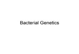 Bacterial Genetics PowerPoint Presentation