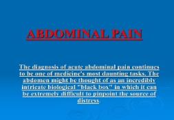 ABDOMINAL PAIN-An overview PowerPoint Presentation