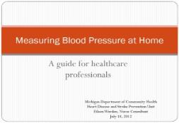 Measuring Blood Pressure at Home PowerPoint Presentation