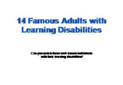 Famous People with Learning Disabilities PowerPoint Presentation