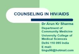 COUNSELING IN HIV-AIDS PowerPoint Presentation