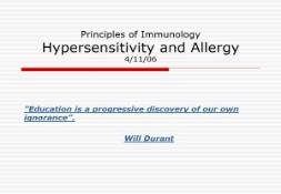 Hypersensitivity and Allergy PowerPoint Presentation