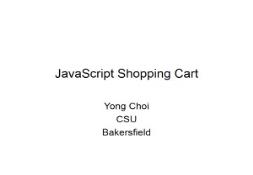 JavaScript Shopping Cart PowerPoint Presentation