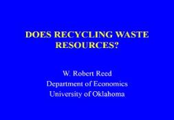 Does Recycling Waste Resources PowerPoint Presentation