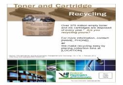 Toner and Ink Cartridge Recycling PowerPoint Presentation