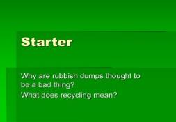 Starter plastic recycling PowerPoint Presentation