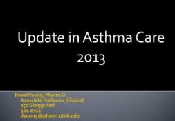 Asthma Pharmacology Update PowerPoint Presentation