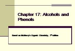 Alcohols and Phenols PowerPoint Presentation