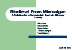 Algae and Biodiesel PowerPoint Presentation