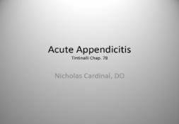 Acute Appendicitis tintinalli PowerPoint Presentation