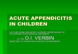 ACUTE APPENDICITIS IN CHILDREN PowerPoint Presentation