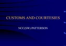 CUSTOMS AND COURTESIES PowerPoint Presentation