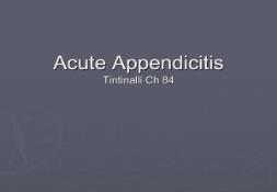 A Acute Appendicitis Tintinalli PowerPoint Presentation