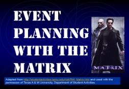 Event Planning with the matrix PowerPoint Presentation