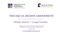 The Equal Rights Amendment PowerPoint Presentation