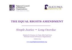 The Equal Rights Amendment PowerPoint Presentation