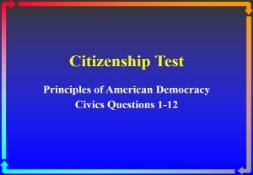 Citizenship Test EL Civics PowerPoint Presentation