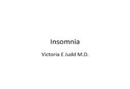 I Insomnia PowerPoint Presentation