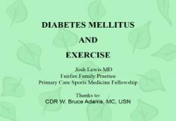 DIABETES AND EXERCISE PowerPoint Presentation