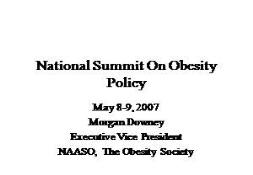 National Summit On Obesity Policy PowerPoint Presentation