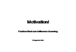 Motivation Information PowerPoint Presentation