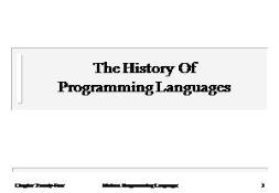 Programming Languages History PowerPoint Presentation