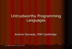 Untrustworthy Programming Languages PowerPoint Presentation