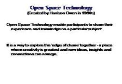 Open Space Technology PowerPoint Presentation