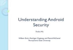 Understanding Android Security PowerPoint Presentation