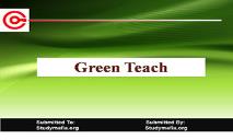 Green Tech PowerPoint Presentation