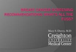 Breast Cancer Screening Recommendations PowerPoint Presentation